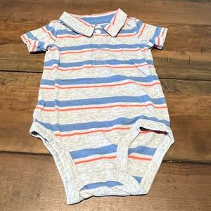 Striped Romper with collar